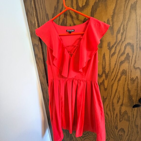 Red/Orange Ruffle Dress - Picture 7 of 9